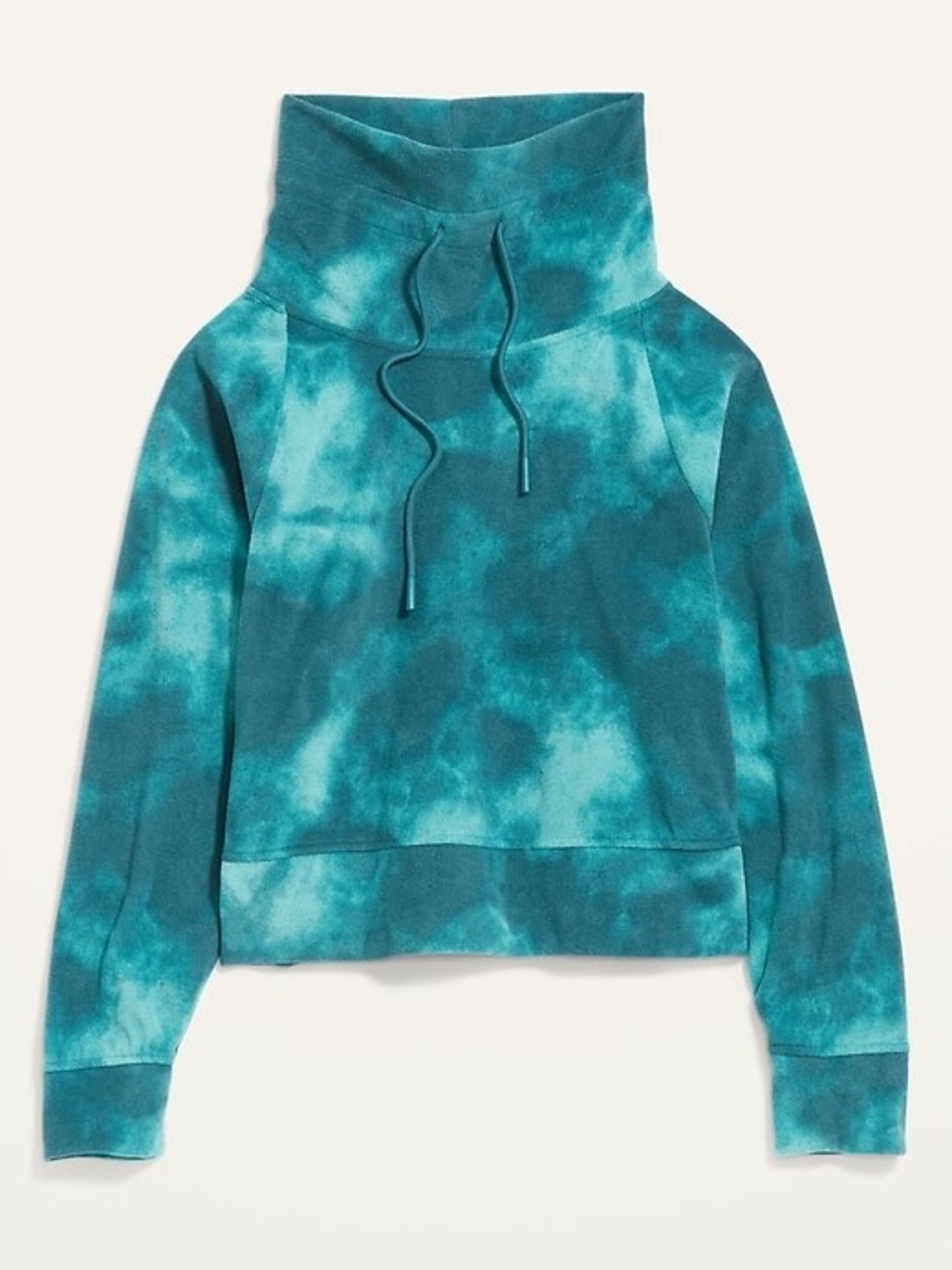 Old Navy Tie-Dye Teal Funnel Neck Fleece Sweater Size XL - Picture 2 of 4